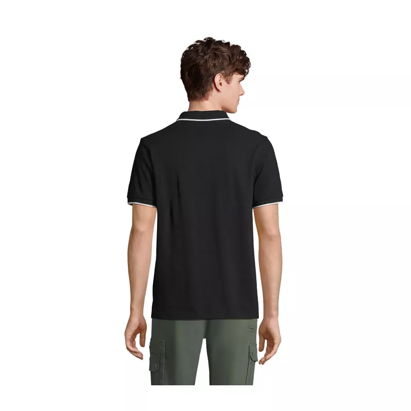 Koszulka polo unisex z prążkiem Sol's PALERMO - Negro/Blanco (S04769-BC)