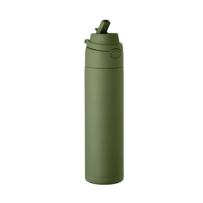 Butelka stalowa ze słomką 650 ml TOIEN ONE - Ciemnozielony (MO2989-60)