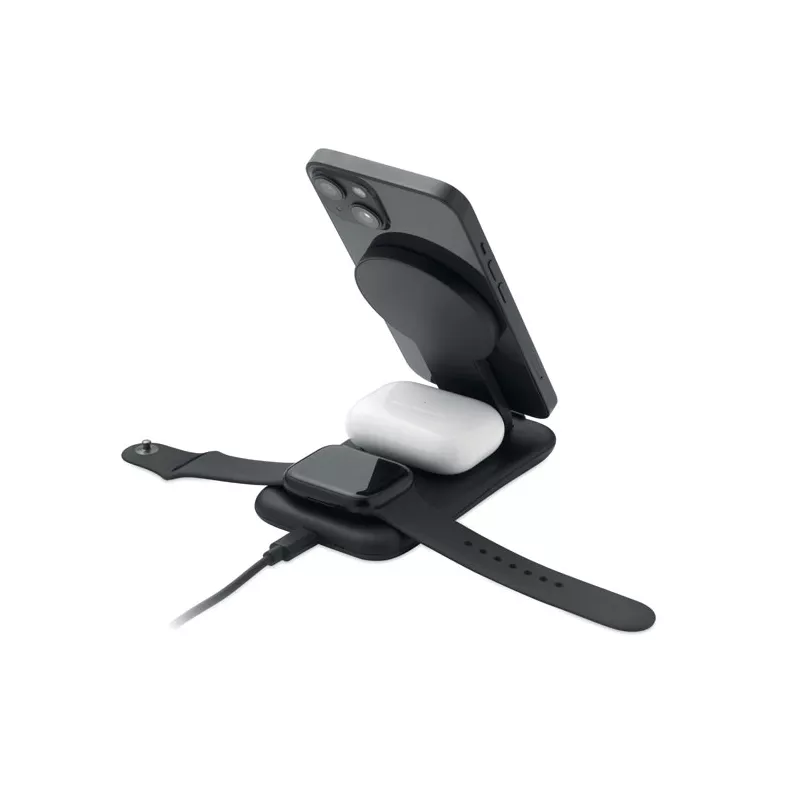 Stacja ładująca 3 w 1 magnetyczna 15W PENDOLESS - Czarny (MO2749-03)