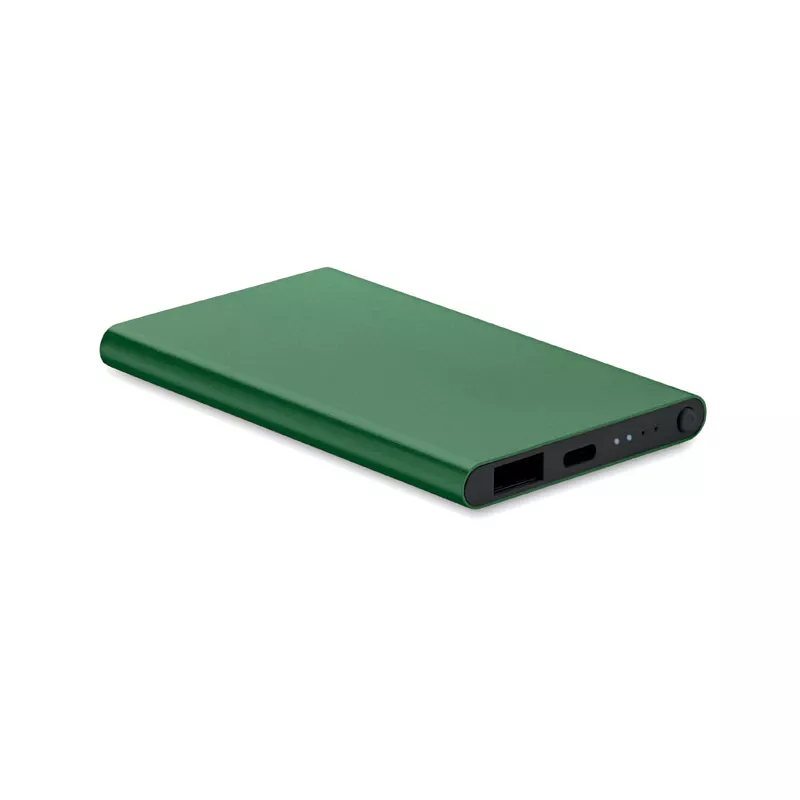 Powerbank płaski 4000 mAh aluminiowy POWERFLAT C - Ciemnozielony (MO6825-60)