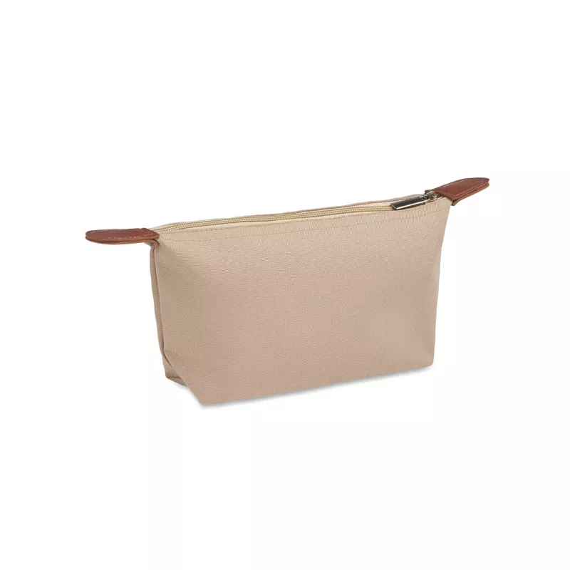 Kosmetyczka z RPET 600D z detalami z PU VANITY - Khaki (MO2961-39)