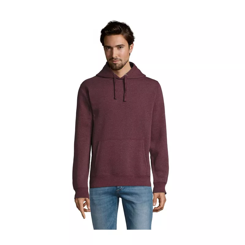 Bluza męska z kapturem 280 g/m² Sol's SPENCER - Melanż Czerwonobrunatny (S02991-HX)