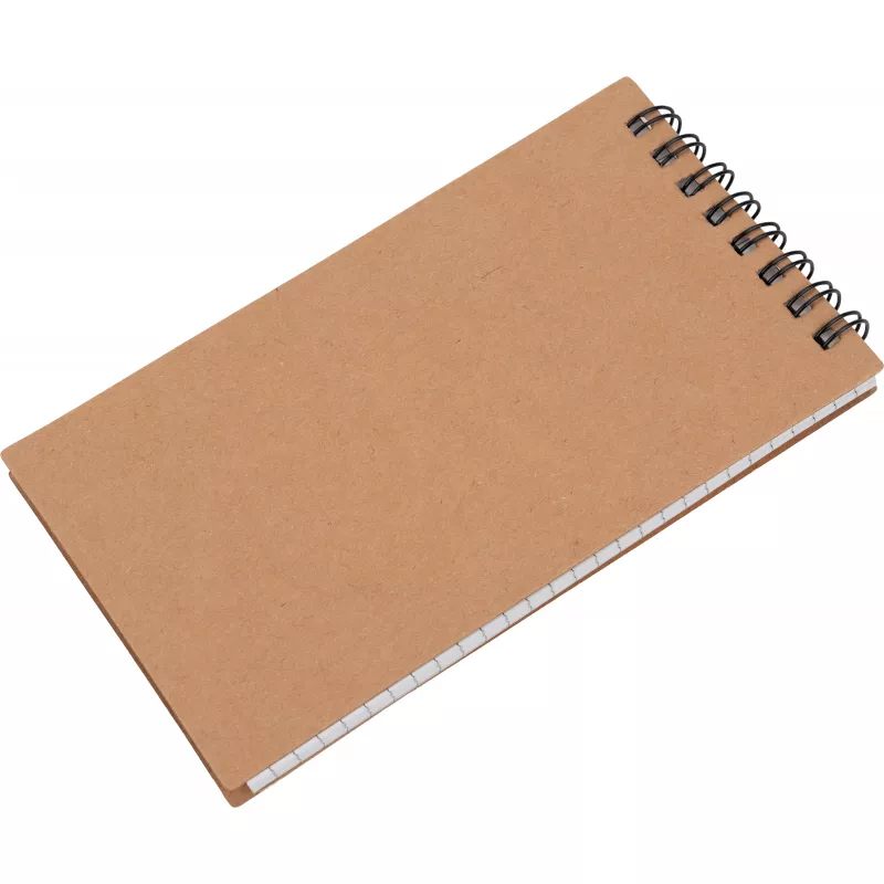 Notatnik w kratkę z karteczkami do markowania MANLIO - brązowy (2058301)