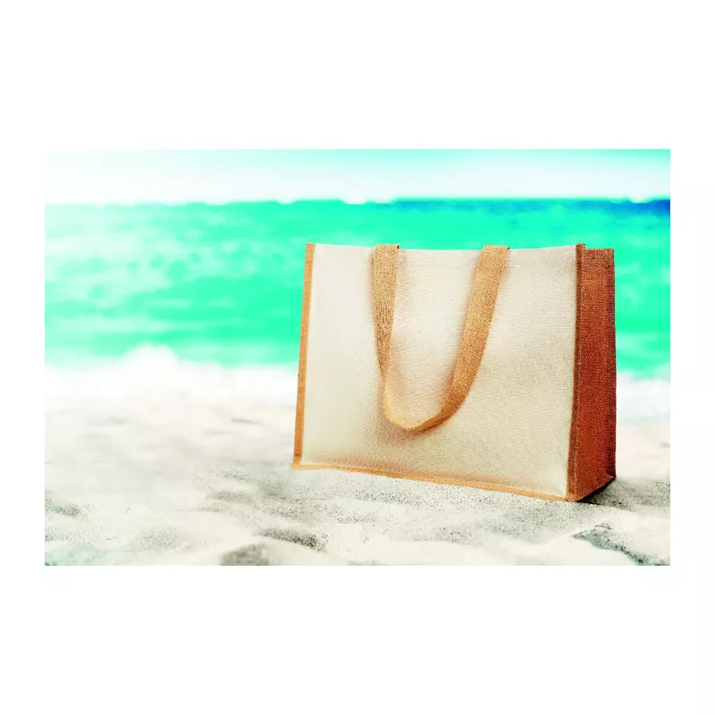 Torba jutowa laminowana CAMPO DE FIORI - Bezowy (MO8967-13)