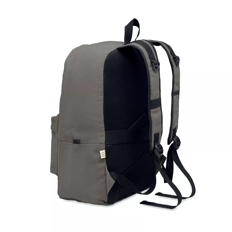 Plecak na laptop 15" z recyklingu 450 g/m² LEIRUR - Kamienny Szary (MO2391-15)