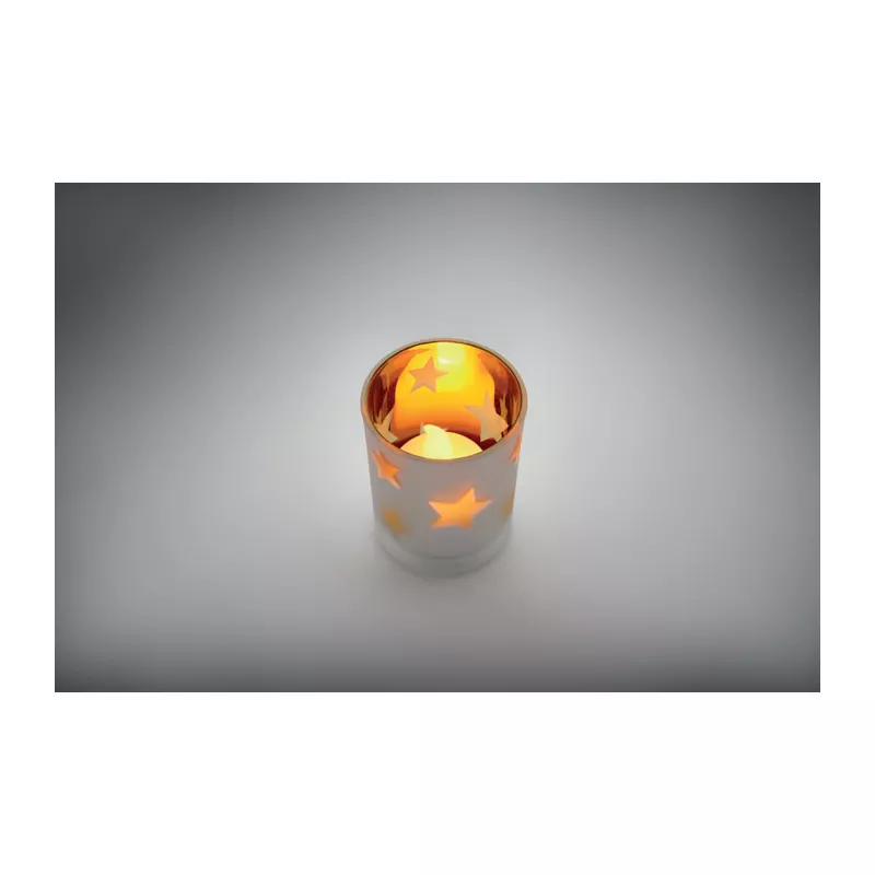 Świeczka LED tealight w szklanym słoiku LANDLE - Matowy Zloty (CX1572-98)