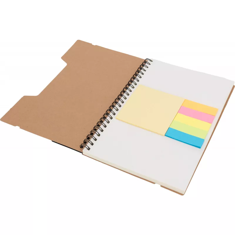 Notatnik A5 w kropki z karteczkami do markowania CATHARINA - brązowy (2238701)