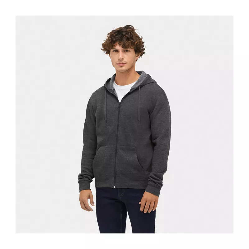 Bluza unisex z kapturem rozpinana 260 g/m² Sol's STONE - Charcoal Melange (S01714-CE)