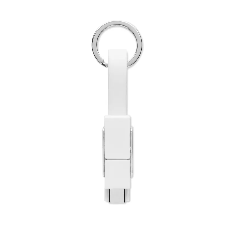Brelok z kablem do ładowania 4 w 1 KEY C - Bialy (MO6820-06)