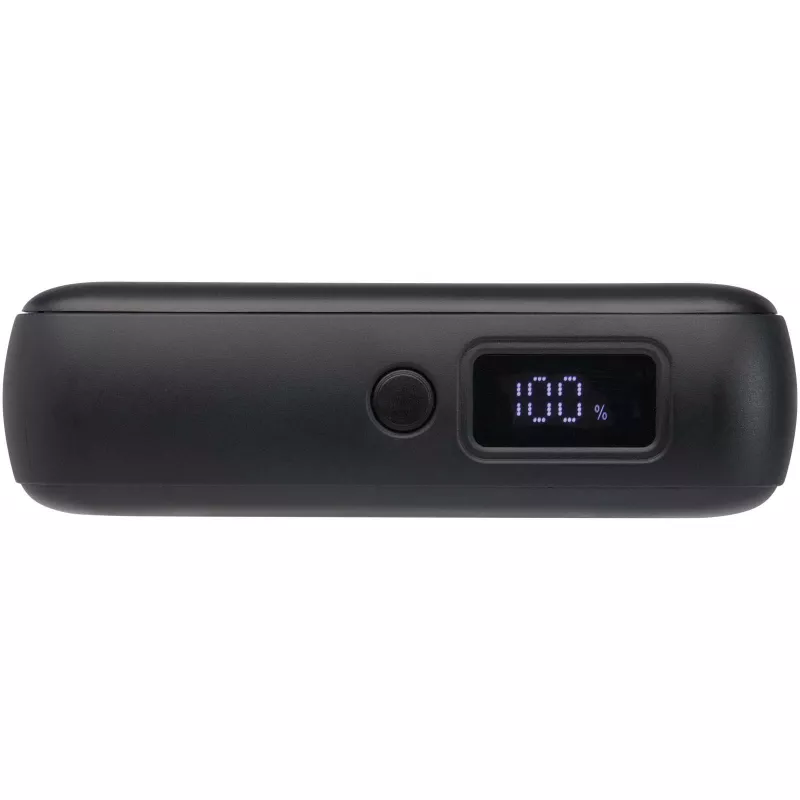 Acrux powerbank do tabletu o pojemności 10 000 mAh i mocy 35 W z wbudowanym kablem typu C - wykonany z tworzyw sztucznych pochodzących z recyklingu. - Czarny (12445090)