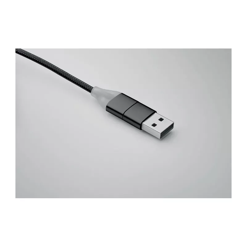 Kabel do ładowania 4 w 1 z brelokiem BLUE - Czarny (MO2141-03)