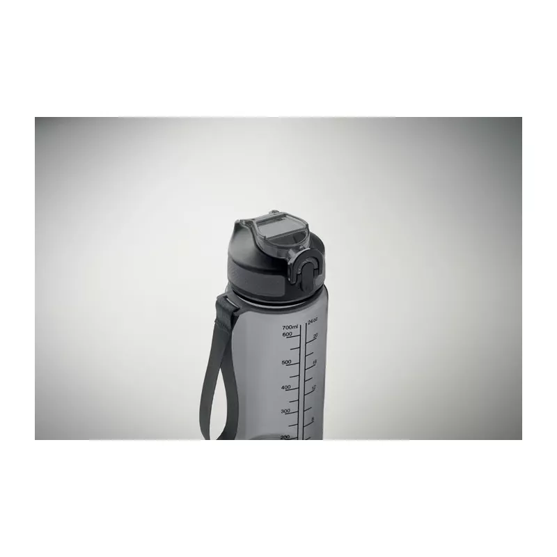 Butelka sportowa motywacyjna z RPET 700 ml ENKEL - Przezroczysty Szary (MO2792-27)