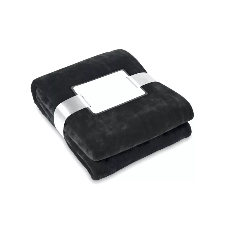 Koc polarowy 120x150 cm 280 g/m² DAVOS - Czarny (MO9088-03)