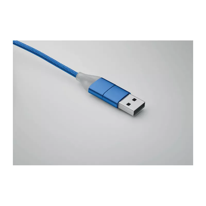 Kabel do ładowania 4 w 1 z brelokiem BLUE - Niebieski (MO2141-37)