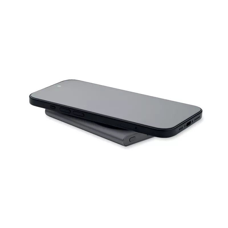 Powerbank magnetyczny 5000 mAh 15W z aluminium PAWTT - Tytanowy (MO2442-18)