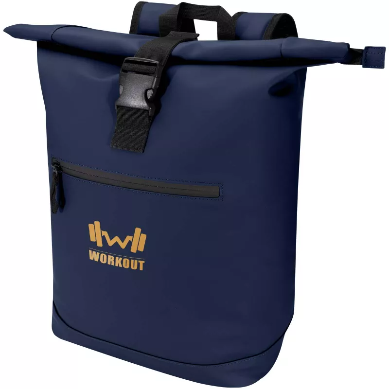 Resi Plus plecak na 15-calowego laptopa o pojemności 18 l z recyklingu, z certyfikatem GRS i zwijaną górną częścią - Granatowy (13009391)