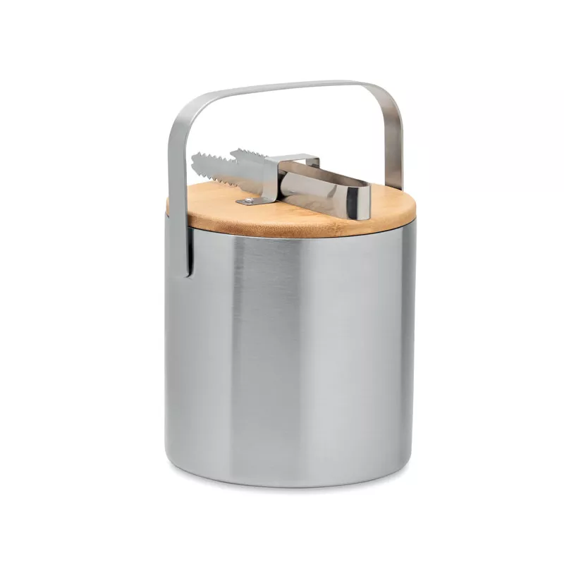 Pojemnik na lód 1200 ml ze szczypcami KOKKOLA - Srebrny Mat (MO6741-16)