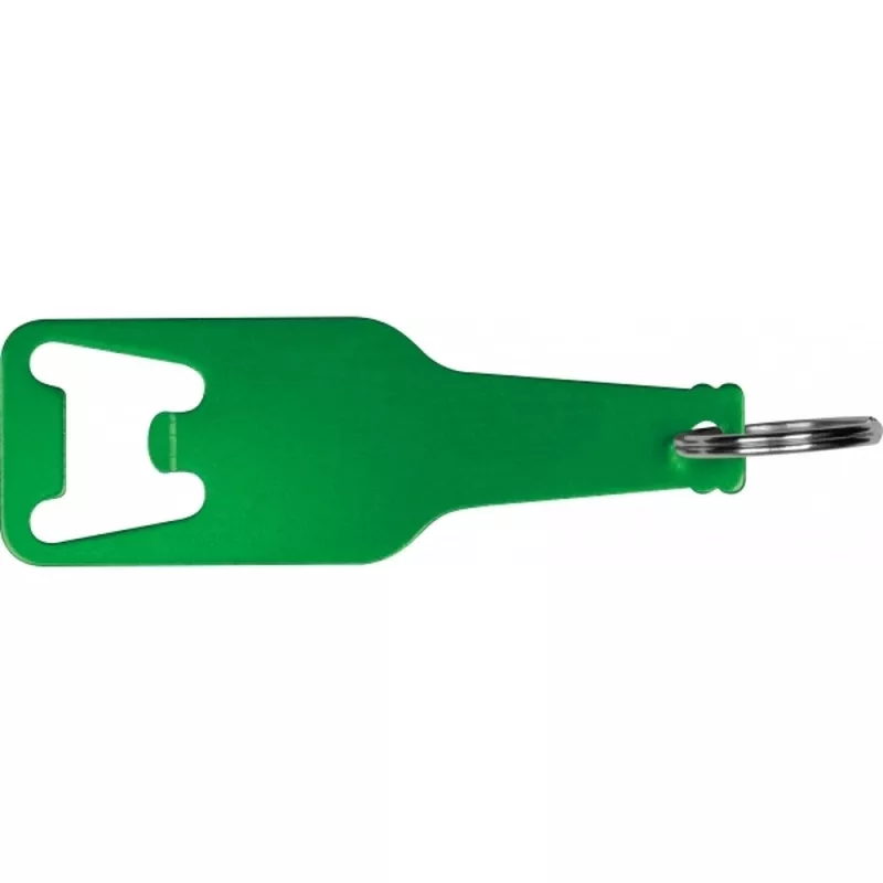 Brelok z aluminium z recyklingu otwieracz do butelek MALMO - zielony (376409)