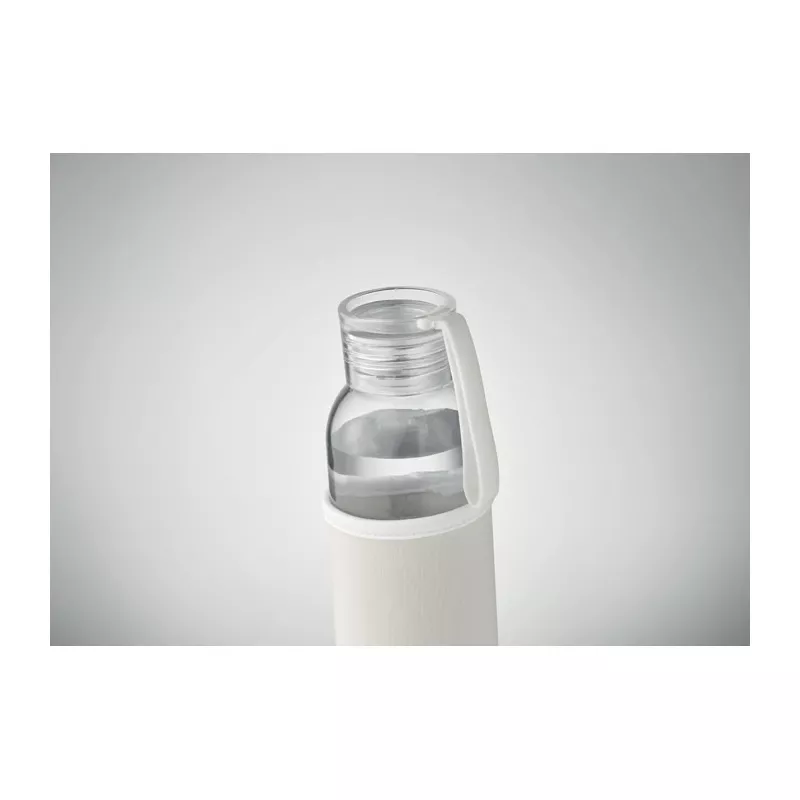 Butelka szklana z recyklingu 500 ml w etui EBOR - Bezowy (MO2089-13)