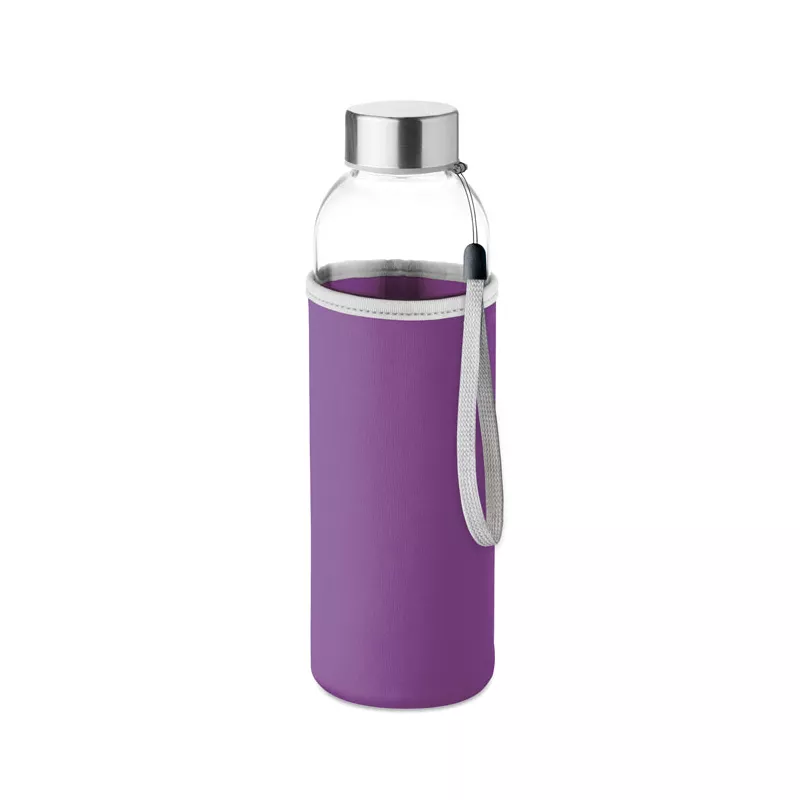 Butelka szklana 500 ml w neoprenowym etui UTAH GLASS - Fioletowy (MO9358-21)
