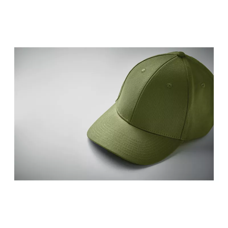Czapka z daszkiem 6-panelowa 280 g/m² BAHAMAS - Zieleń Wojskowa (MO2347-49)