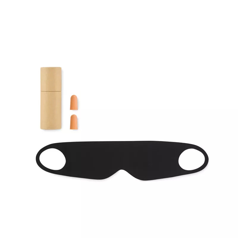 Zestaw podróżny maska na oczy i zatyczki MASKSET - Bezowy (MO2472-13)