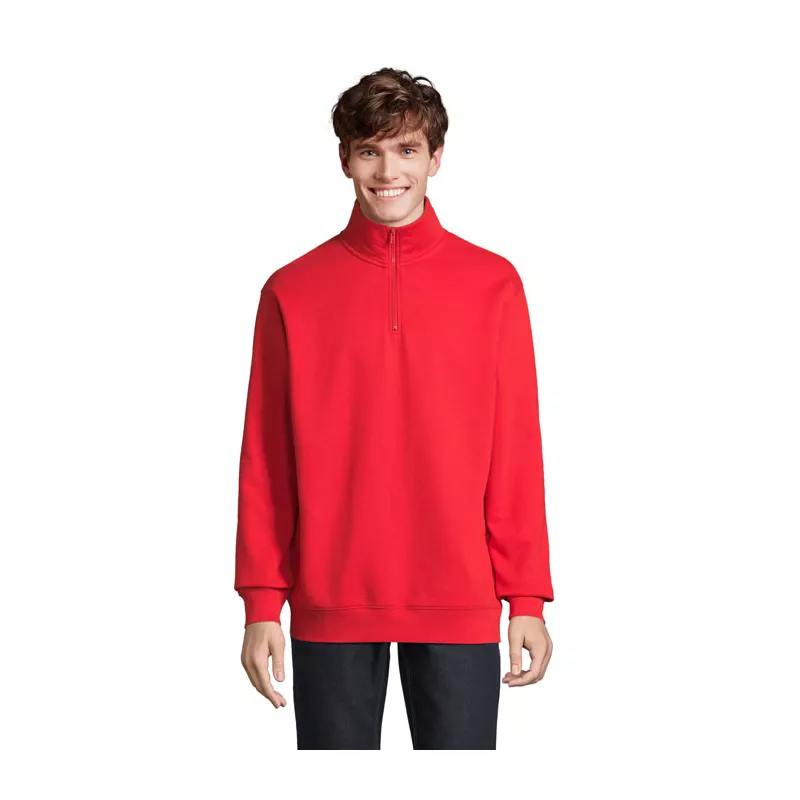 Bluza ze stójką i zamkiem 1/4 Sol's CONRAD - Bright Rojo (S04234-BT)