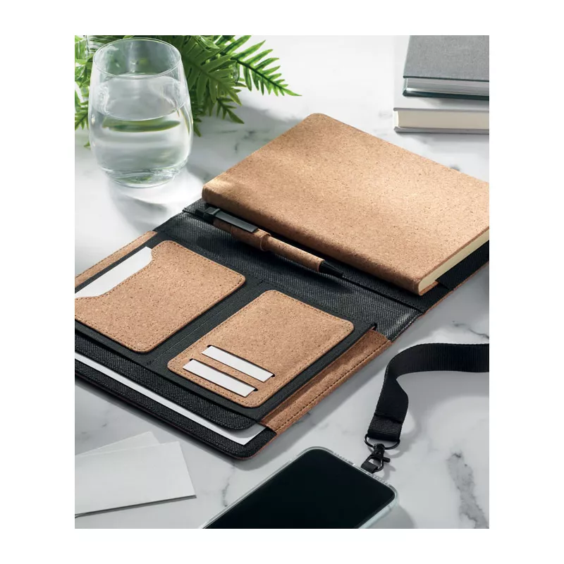 Teczka A5 z korka z notesem 96 kartek w linię ORIGIN - Bezowy (MO2097-13)