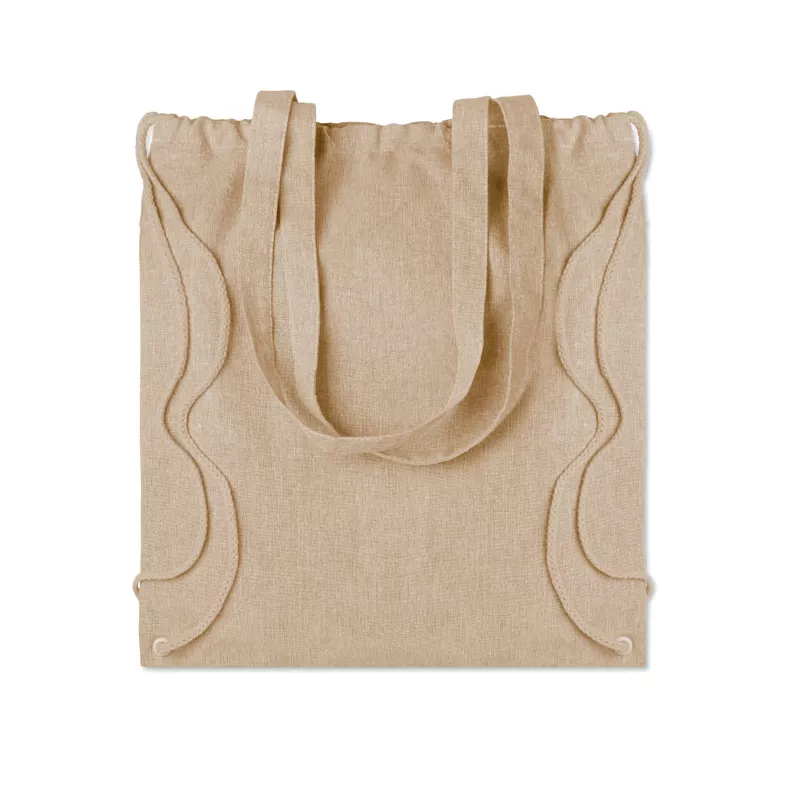 Torba ze sznurkiem z recyklingu 140 g/m² MOIRA DUO - Bezowy (MO9603-13)