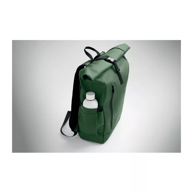 Plecak rolltop na laptop RPET 600D BANGKOK ROLL - Ciemnozielony (MO2643-60)
