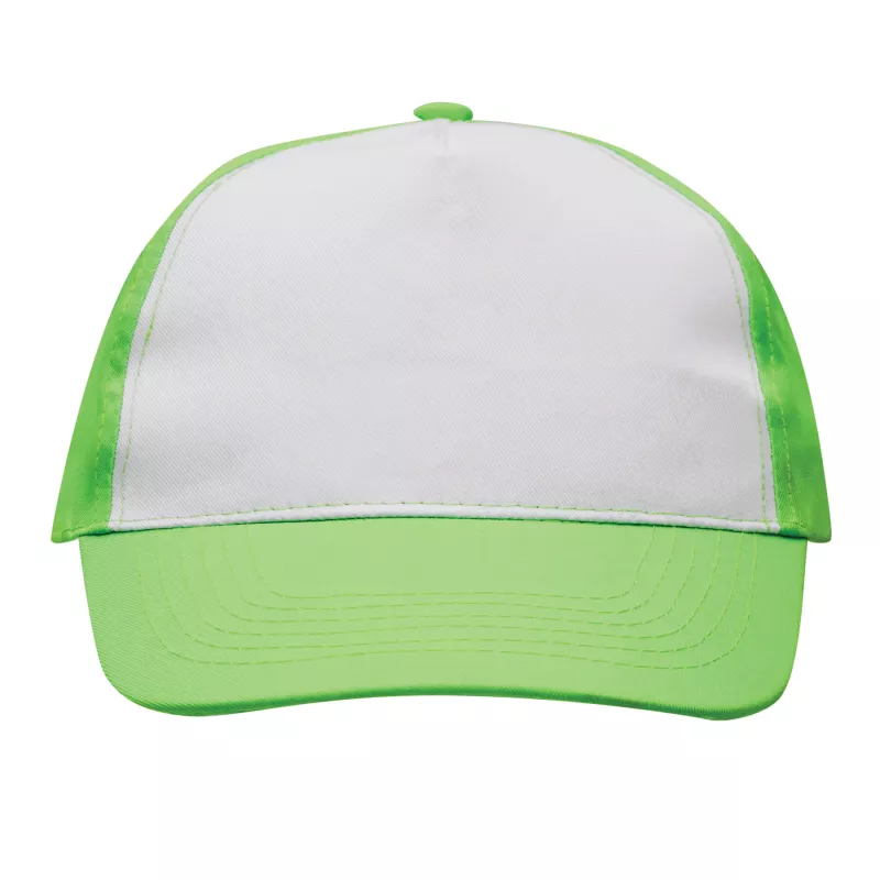5 segmentowa czapka SHINY - biały, zielony (56-0701802)