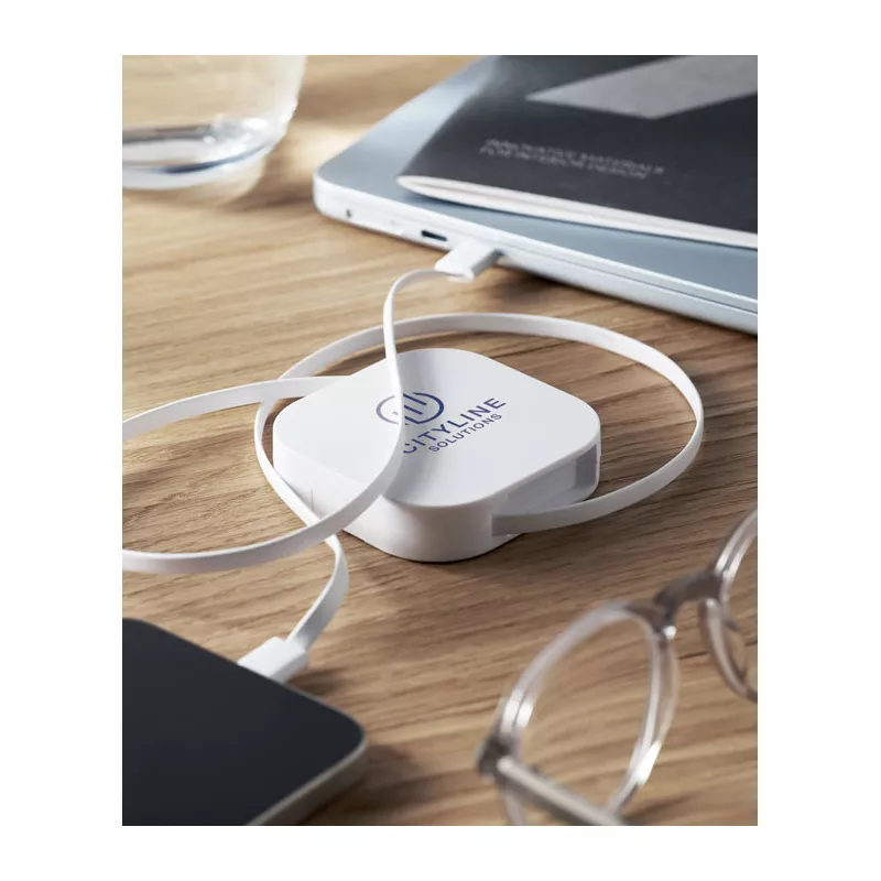 Kabel zwijany USB-C 100W LINEA 100 - Bialy (MO2924-06)