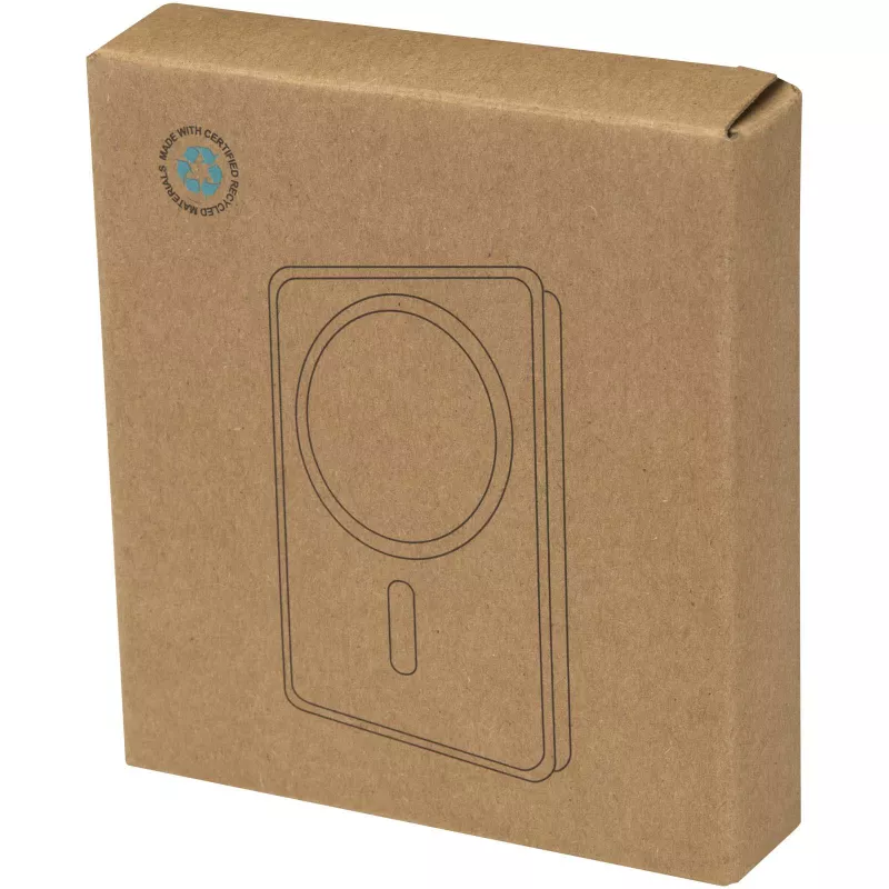 Powerbank Avis 10 000 mAh z recyklingowanego aluminium, z wbudowanym magnesem  - Gun metal (12444582)