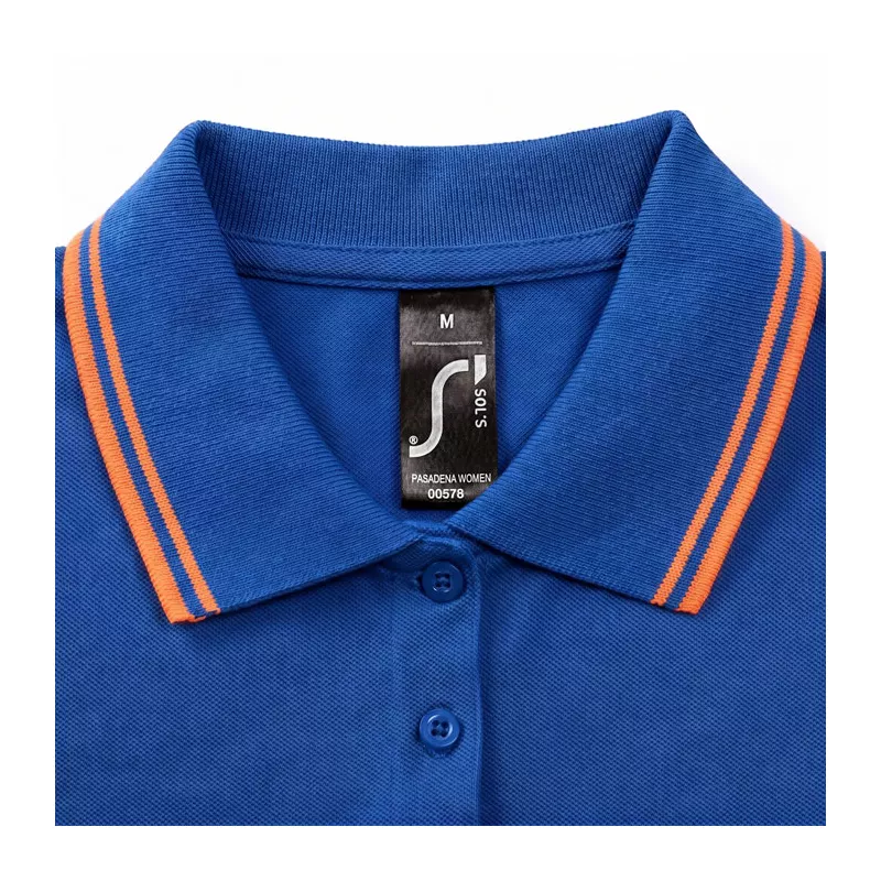 Polo damskie z piki 200 g/m² Sol's PASADENA WOMEN - Królewski Niebieski/biały (S00578-RW)