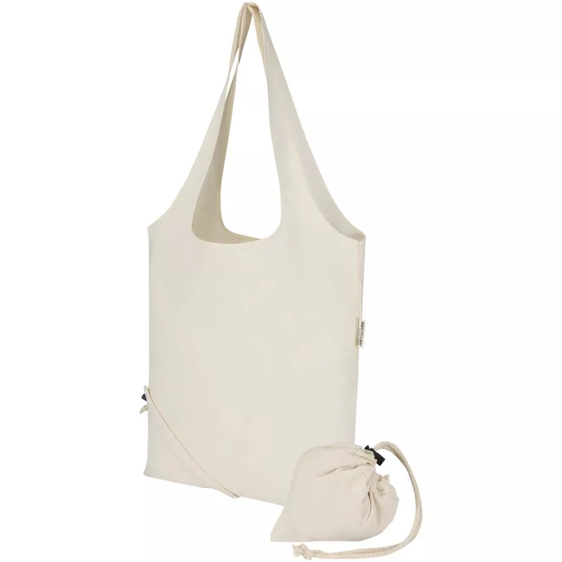 Madras Blend - torba na zakupy, wykonana z recyklingowanej baweły o gramaturze 140 g/m² posiadającej certyfikat GRS, składana - Piasek pustyni (12080506)