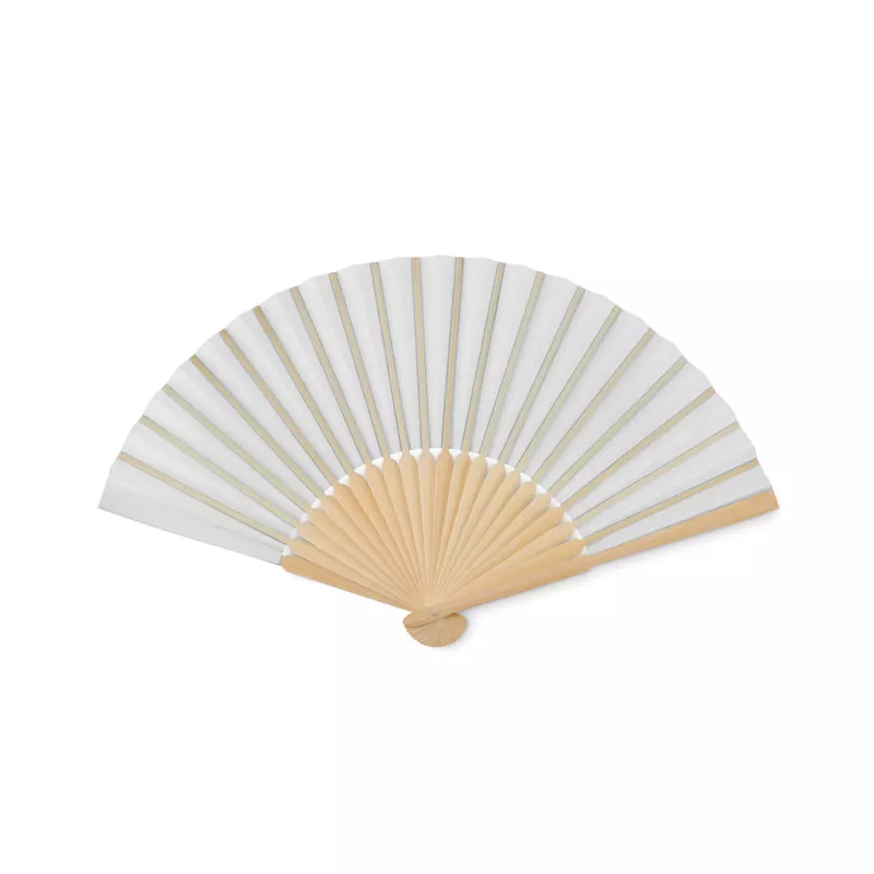 Wachlarz bambusowy z papierem FANNY PAPER - Bialy (MO6828-06)