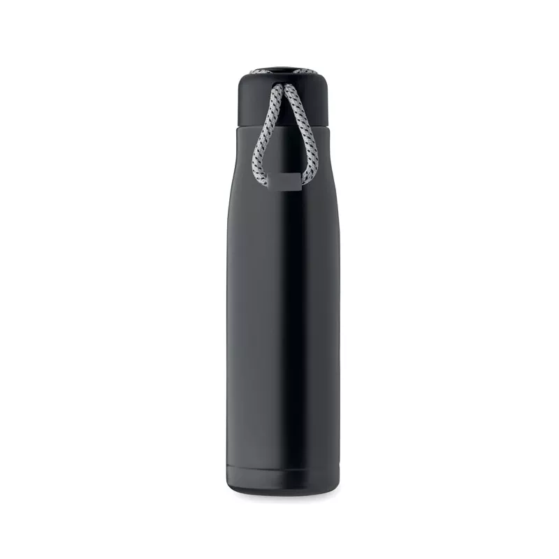 Butelka termiczna z uchwytem sznurkowym 500 ml CORDLE - Czarny (MO2413-03)