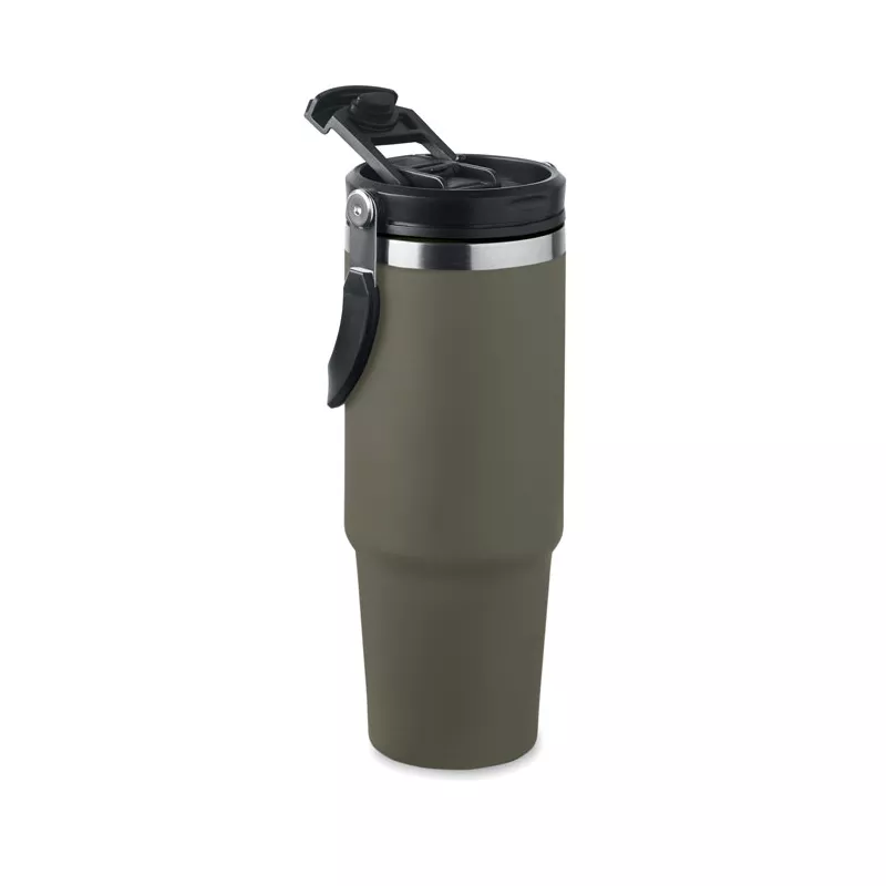 Kubek termiczny ze słomką ze stali 850 ml SUMA HAND - Ciemnozielony (MO2561-60)