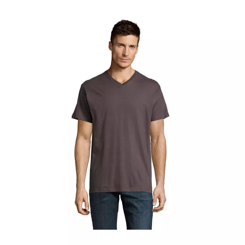 Koszulka męska V-neck 150 g/m² Sol's VICTORY - Ciemny Szary (S11150-DG)