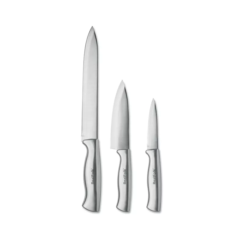 Zestaw 3 noży ze stali nierdzewnej COCINERO - Srebrny (MO3203-14)
