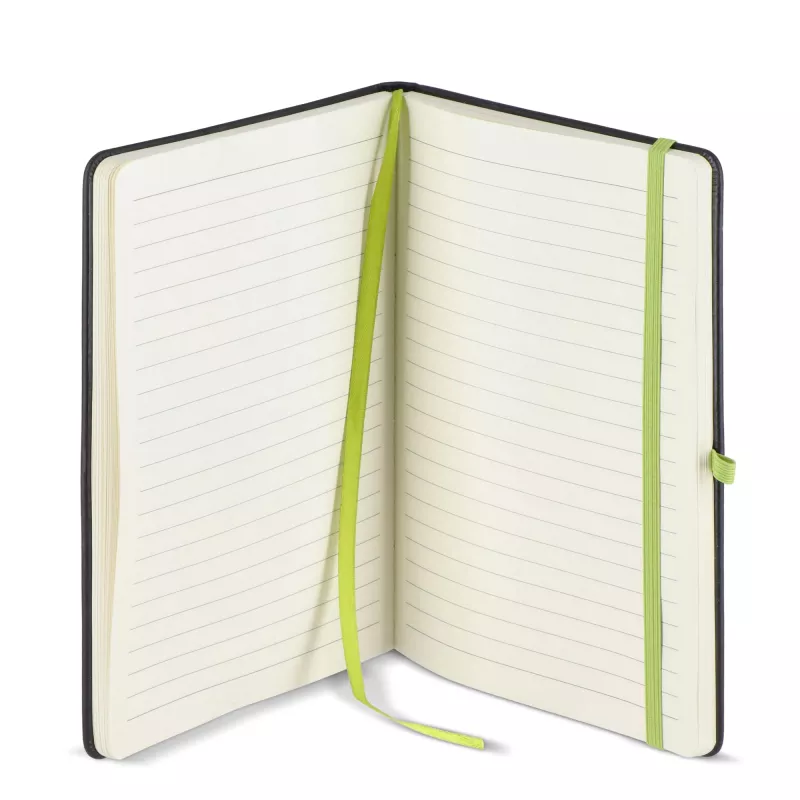Notatnik Iroko z twardą okładką Laser A5 - czarno / jasnozielony (LT92090-N0232)