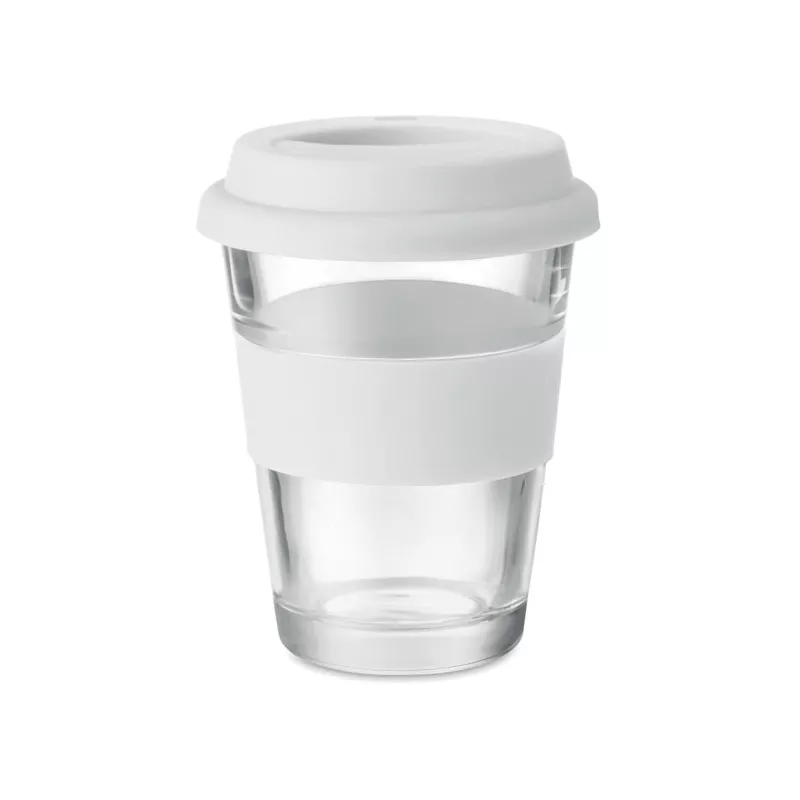 Kubek szklany z pokrywką i uchwytem 350 ml ASTOGLASS - Bialy (MO9992-06)