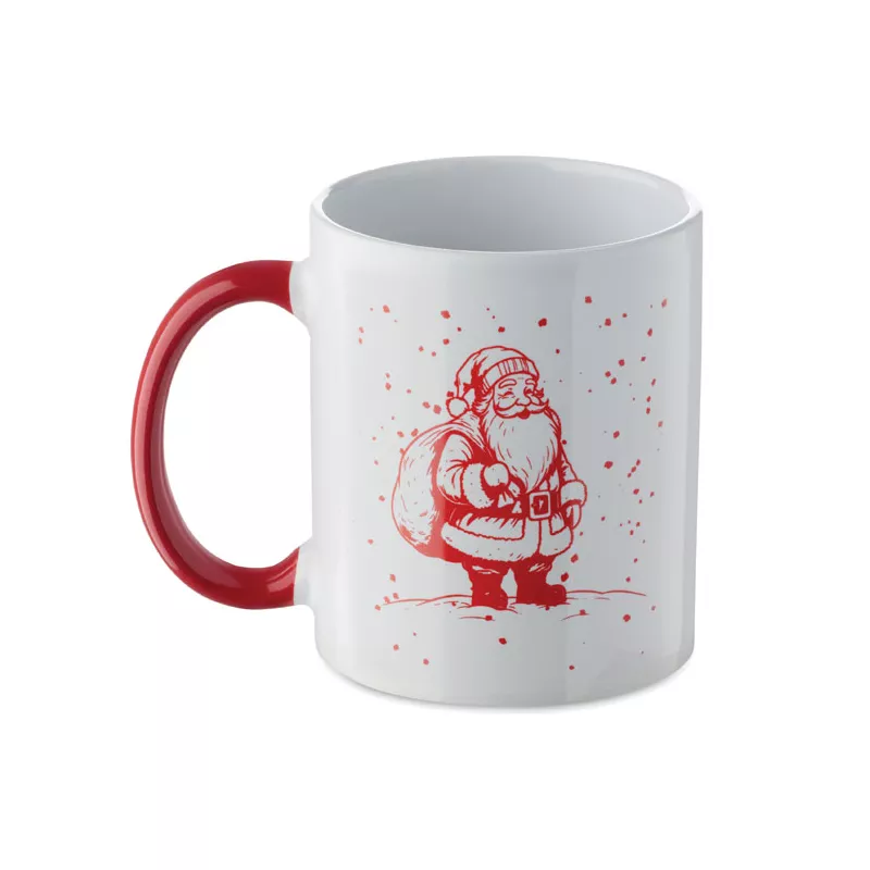Kubek ceramiczny świąteczny 300 ml FESTIMUG - Bialy/Czerwony (CX1571-35)