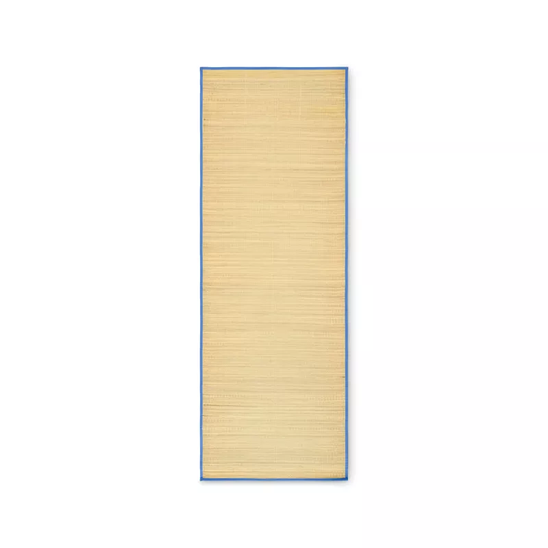Mata plażowa ze słomy zwijana 180x60 cm RAFIA - Niebieski (MO2833-37)
