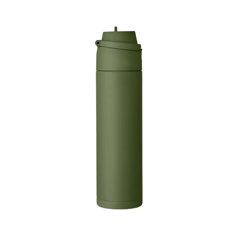 Butelka stalowa ze słomką 650 ml TOIEN ONE - Ciemnozielony (MO2989-60)