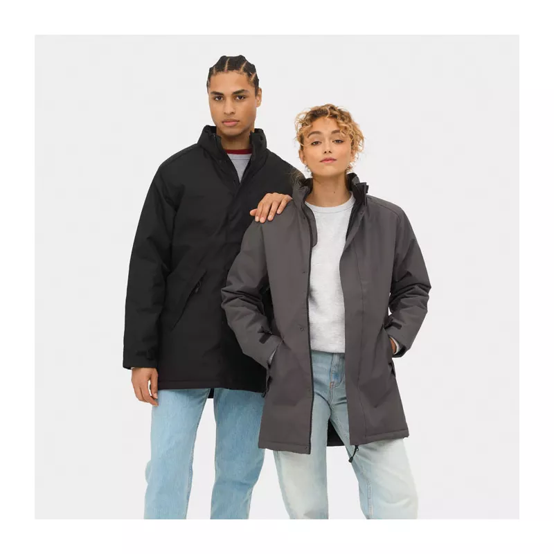 Kurtka unisex ocieplana z kapturem Sol's ROBYN - Szarość Węgla Drzewnego (S02109-CR)