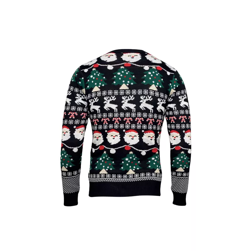 Sweter świąteczny z 10 lampkami LED S/M SHAMIS - Czarny (CX1553-03)