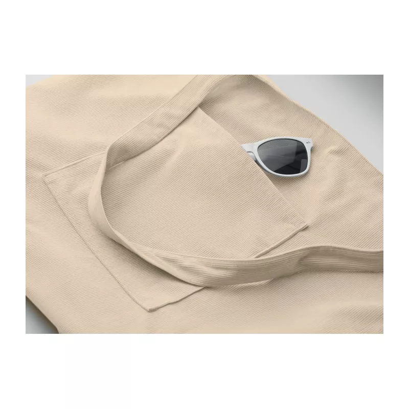 Torba sztruksowa duża z zamkiem 220 g/m² CORDY G - Bezowy (MO2875-13)