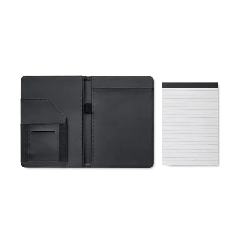 Teczka A5 z RPET 300D z notatnikiem FOLIO - Czarny (MO2569-03)