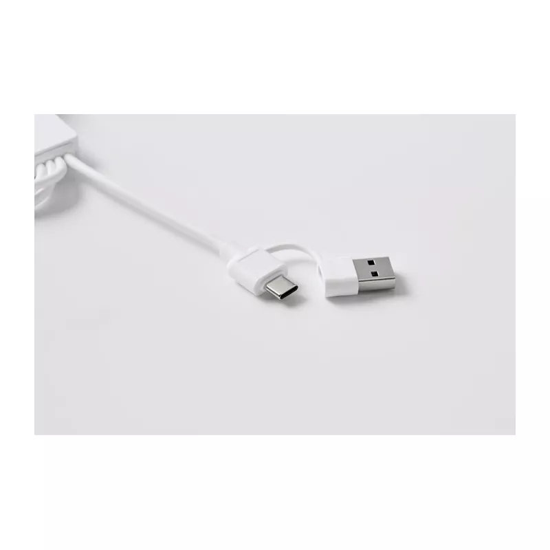 Brelok z kablem do telefonu i zegarka ICAB - Bialy (MO2722-06)